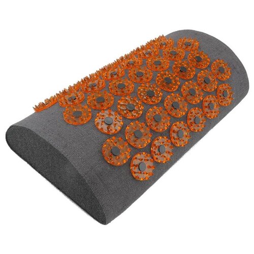 Массажный валик Тибетский аппликатор аппликатор Кузнецова для шеи магнитные вставки чёрный лён желтый 995₽