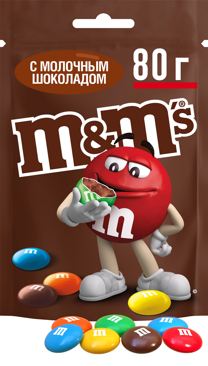 M&M's драже с молочным шоколадом, 80 г, флоу-пак