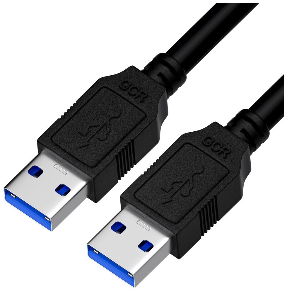 Кабель GCR интерфейсный GCR USB 3.0, 0.5 метров, AM/AM, черный, (7753053)