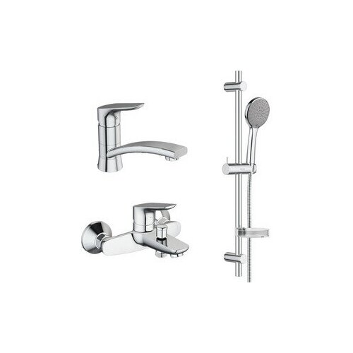 Комплект смесителей RedBlu by Damixa Origin Bit для раковины, ванны, душевой гарнитур, хром