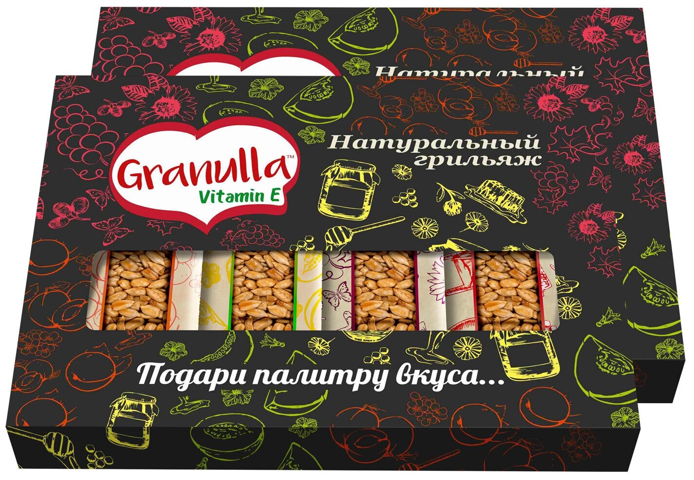 Натуральный грильяж "Granulla" подарочный микс, 120г х 2шт , постный продукт - фотография № 1