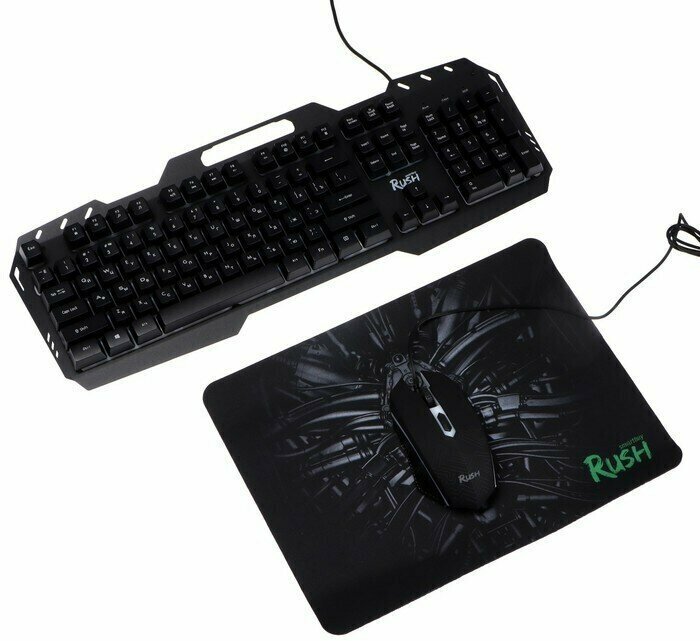 Игровой набор RUSH Citadel 3 в 1 клавиатура+мышь+ковер проводной 2400 dpi