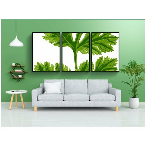 фото Набор модулных постеров для интерьера "кинза, приготовление еды, кориандр" 60x90 см. в тубусе, без рамки lotsprints