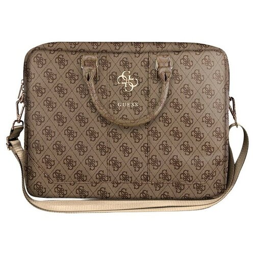 фото Guess сумка guess 4g big metal logo bag для ноутбука до 15 дюймов, коричневая