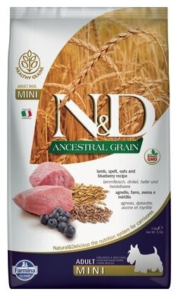 FARMINA Сухой низкозерновой корм для собак малых пород ANCESTRAL GRAIN LINE ягненок с черникой Н Д 11142 | Ancestral Grain Adult Mini2,5 кг38980