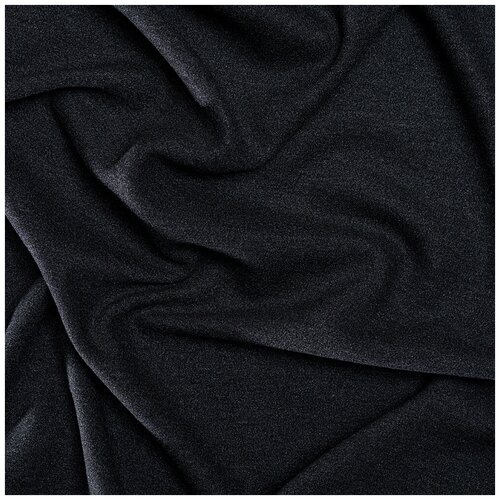 Ткань трикотаж черный без рисунка 550гр/м2 (2552)