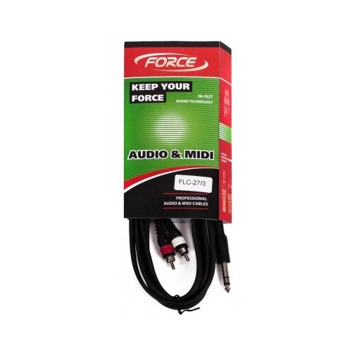 Кабель аудио 1xJack - 2xRCA FORCE FLC-27/3 3.0m кабель аудио 1xjack 2xrca force flc 27 3 3 0m