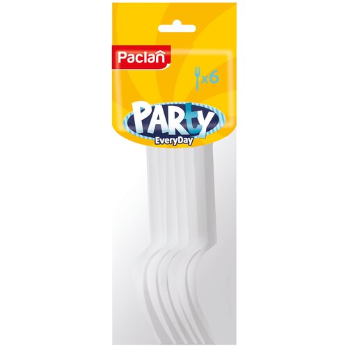 Paclan Вилки пластиковые белые Party Every day, 6 шт