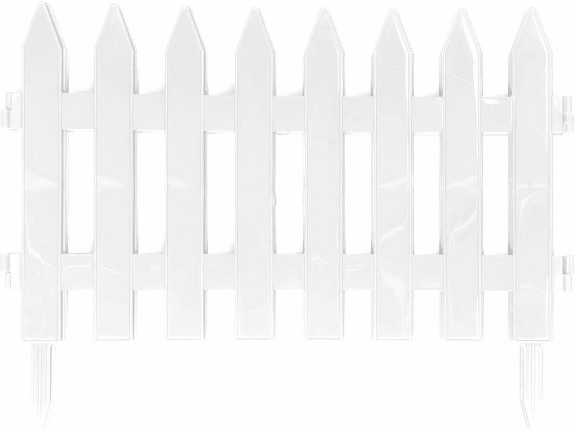 Забор декоративный 7 секций 36х300см, белый; для ограждения отдельных зон садовых участков, газонов и палисадников различной геометрической формы