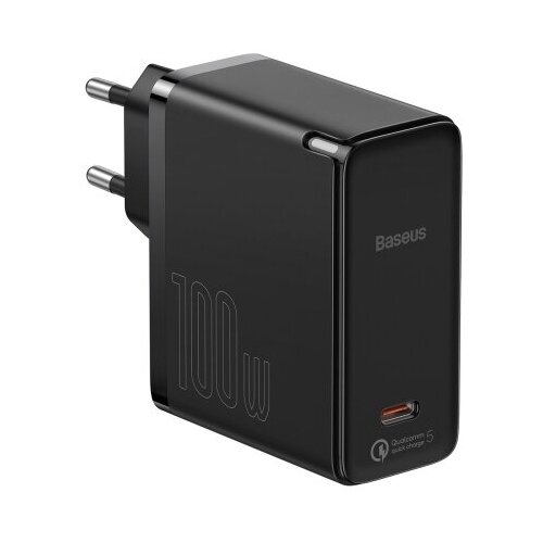 фото Зарядное устройство baseus gan2 fast charger usb-c + кабель type-c-type-c, 3a, 100w, черный