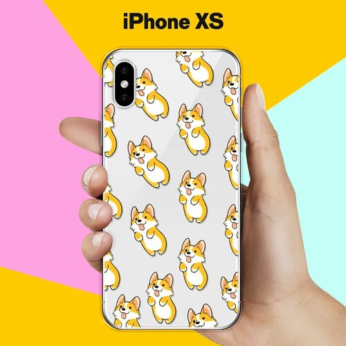 Силиконовый чехол Узор из корги на Apple iPhone Xs силиконовый чехол узор из корги на apple iphone 7 plus