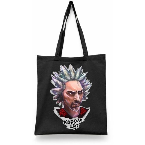 фото Сумка-шоппер унисекс каждому своё "король и шут/горшок/киш" черная