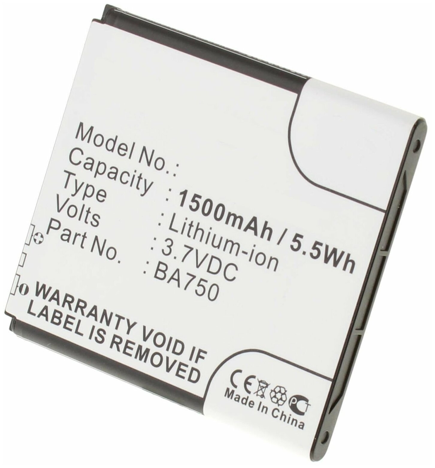 Аккумулятор iBatt iB-U2-M346 1500mAh для Sony Ericsson Xperia Acro SO-02C, Anzu, IS11S, LT18A, peria X12, Xperia Acro IS11S,