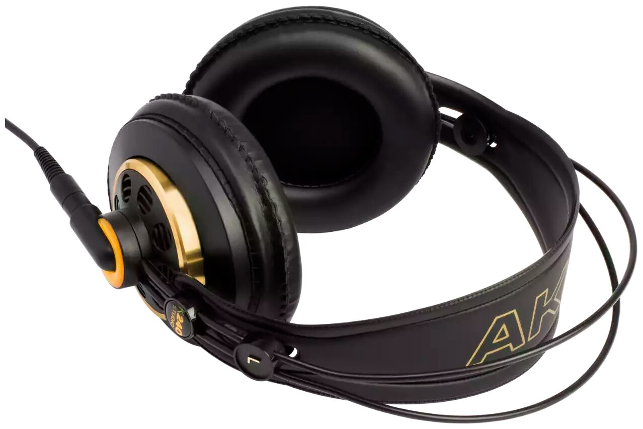 Наушники AKG K240 Studio, мониторы, черный/золотистый, проводные - фото №4