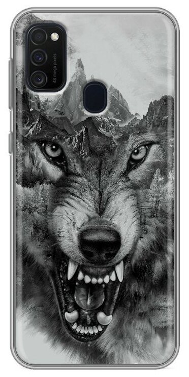 Дизайнерский силиконовый чехол для Galaxy M21 / Samsung Galaxy M21 Волк