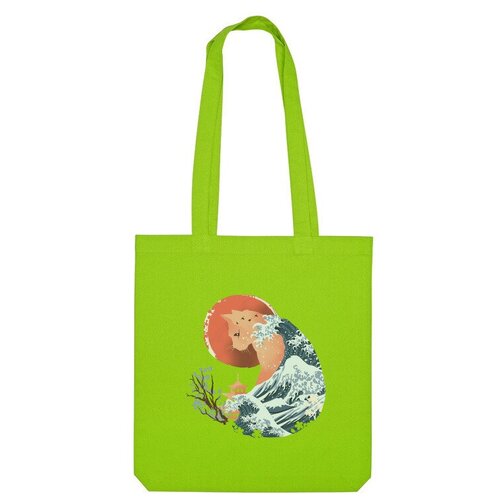 Сумка шоппер Us Basic, зеленый сумка душа природы японии бушующее море зеленый