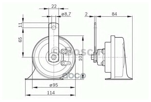 Сигнал Звуковой 420 Гц Windtone Универсальный К-Кт 2 Шт. Bosch арт. 0986AH0507