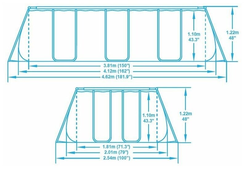 Бассейн каркасный 412х201х122 см (+ 2 аксессуара), Bestway - фотография № 18