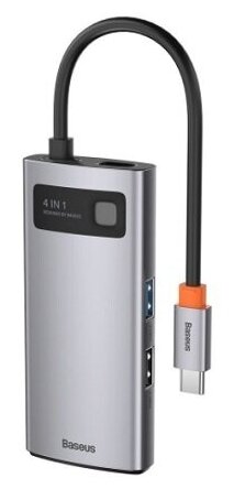 USB-концентратор Переходник для ноутбука USB-Хаб Baseus Metal Gleam Series 6-in-1 CAHUB-CW0G USB 30 HDMI Type-C RJ-45 Space Grey