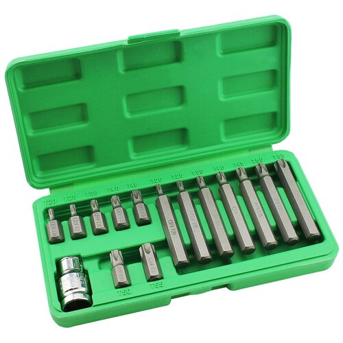 Набор Бит Вставок TORX 15 предметов с переходником в кейсе 709₽