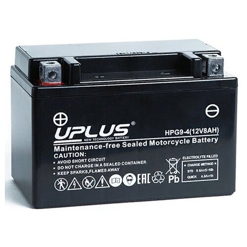 Аккумулятор мото Uplus HPG9-4 (YTX9-BS) GEL