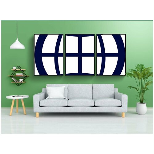 фото Набор модулных постеров для интерьера "глобус, сетка, широта" 60x90 см. в тубусе, без рамки lotsprints