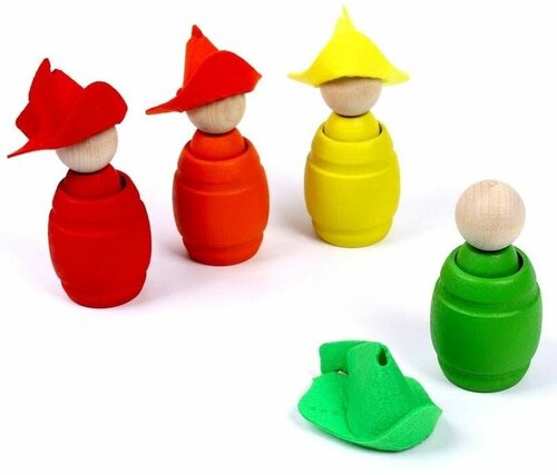 Сортеры WoodLand Toys Сортер «Ребята в шляпках», 4 цвета