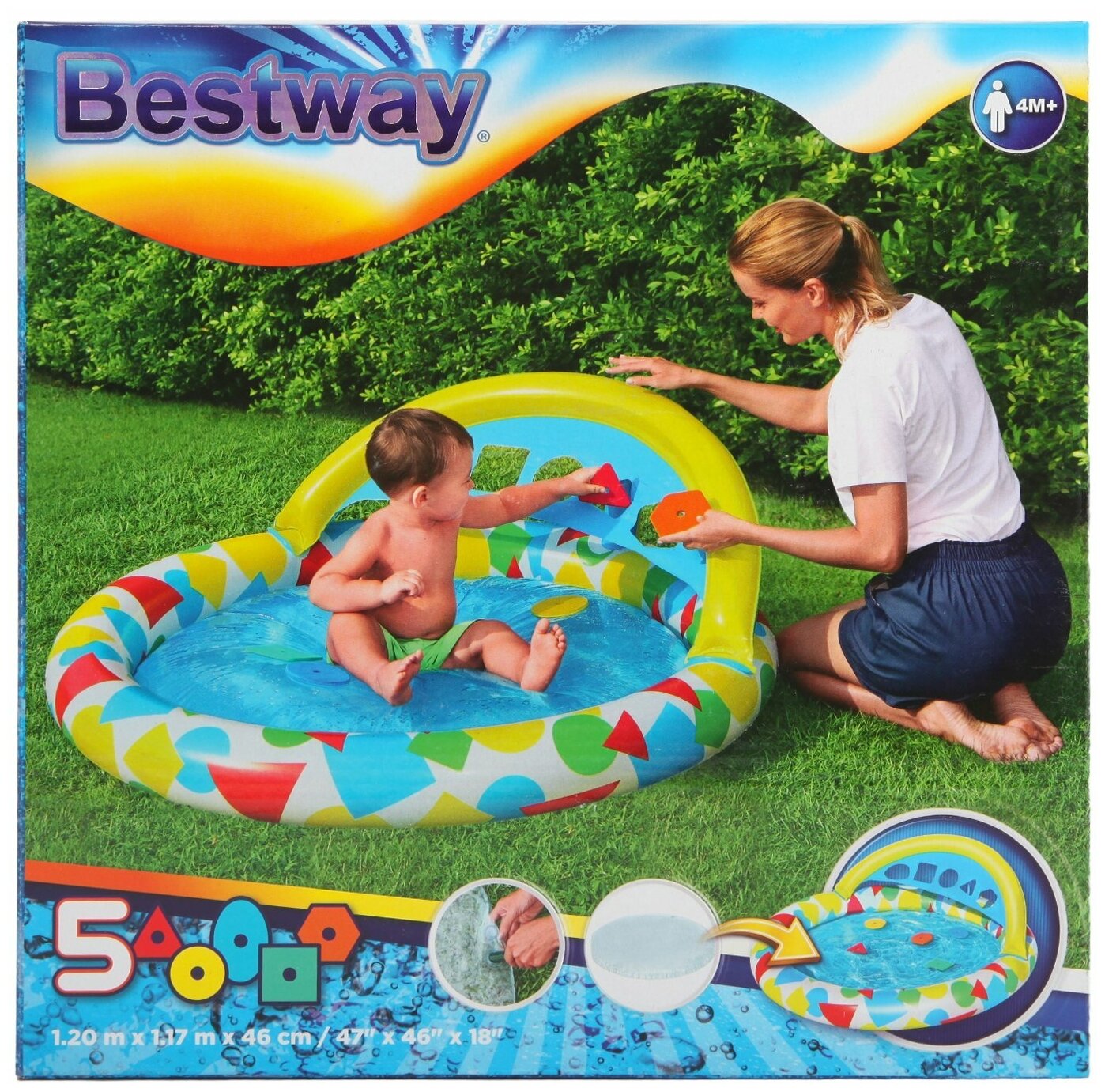 Бассейн надувной Bestway детский 120x117x46 см - фотография № 13