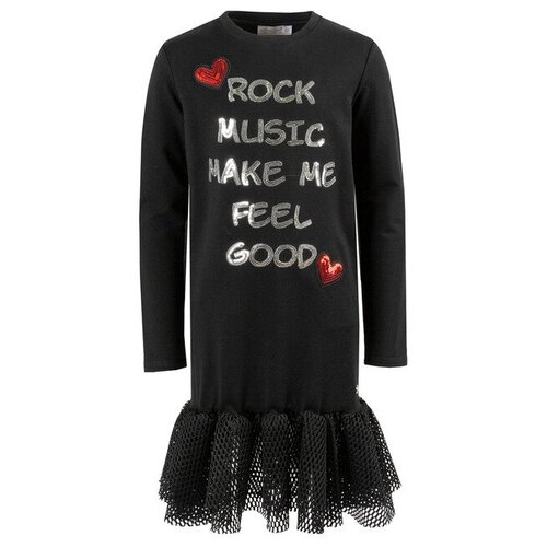 Платье Кидс фэшн, хлопок, нарядное, размер 140, черный