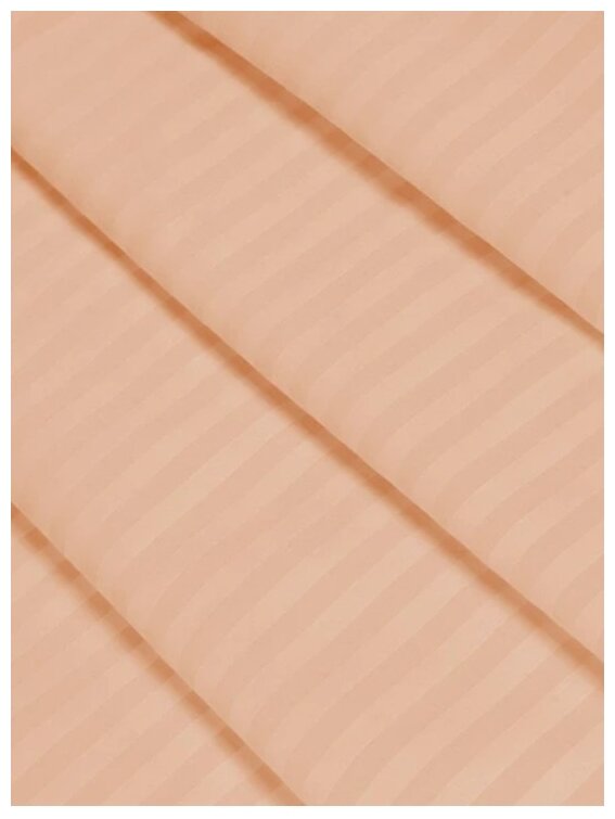 Постельное белье GoodNight Страйп-сатин дуэт (с нав. 50х70) персик - фотография № 10