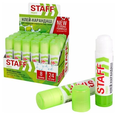 фото Клей-карандаш усиленный STAFF Profit, 8 г, PVP-основа, 228660 (арт. 228660)