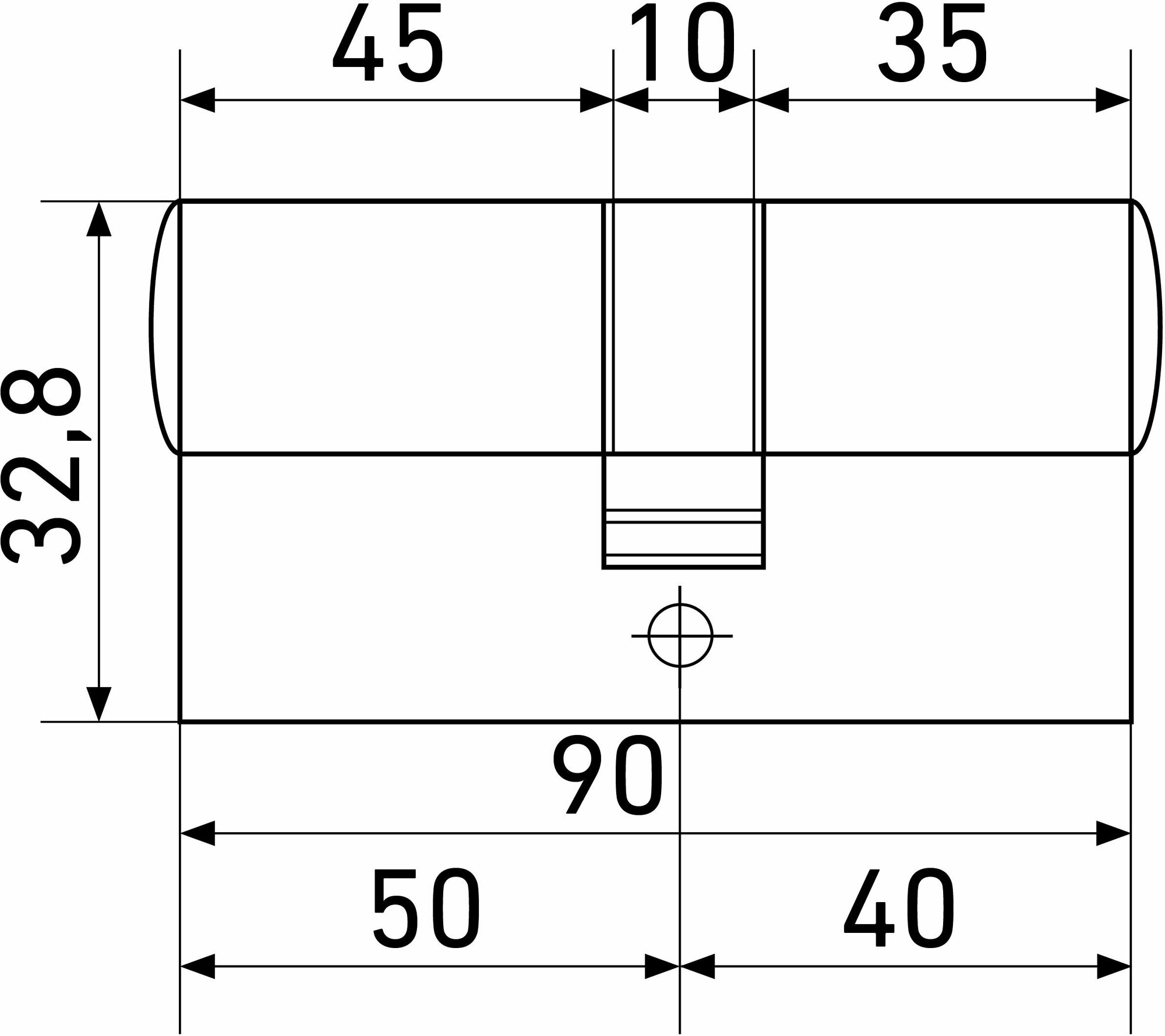 Личинка замка (цилиндровый механизм) Стандарт MAX 90 мм (40х50) SN ключ/ключ - фотография № 2