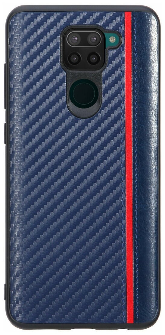 Чехол накладка G-Case Carbon для Xiaomi Redmi Note 9, темно-синяя