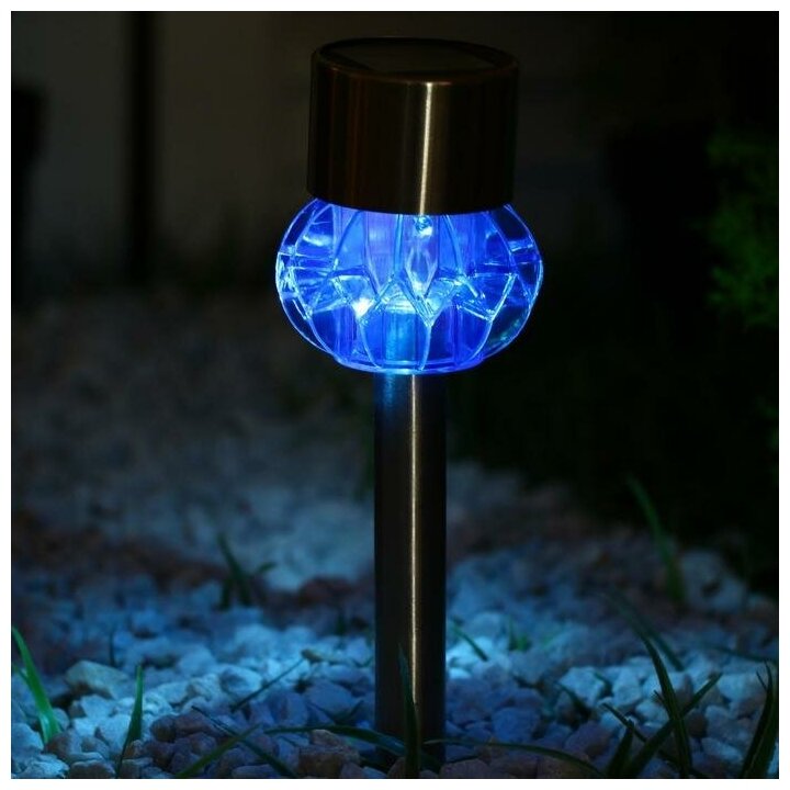 Садовый светильник на солнечной батарее «Грани синие»