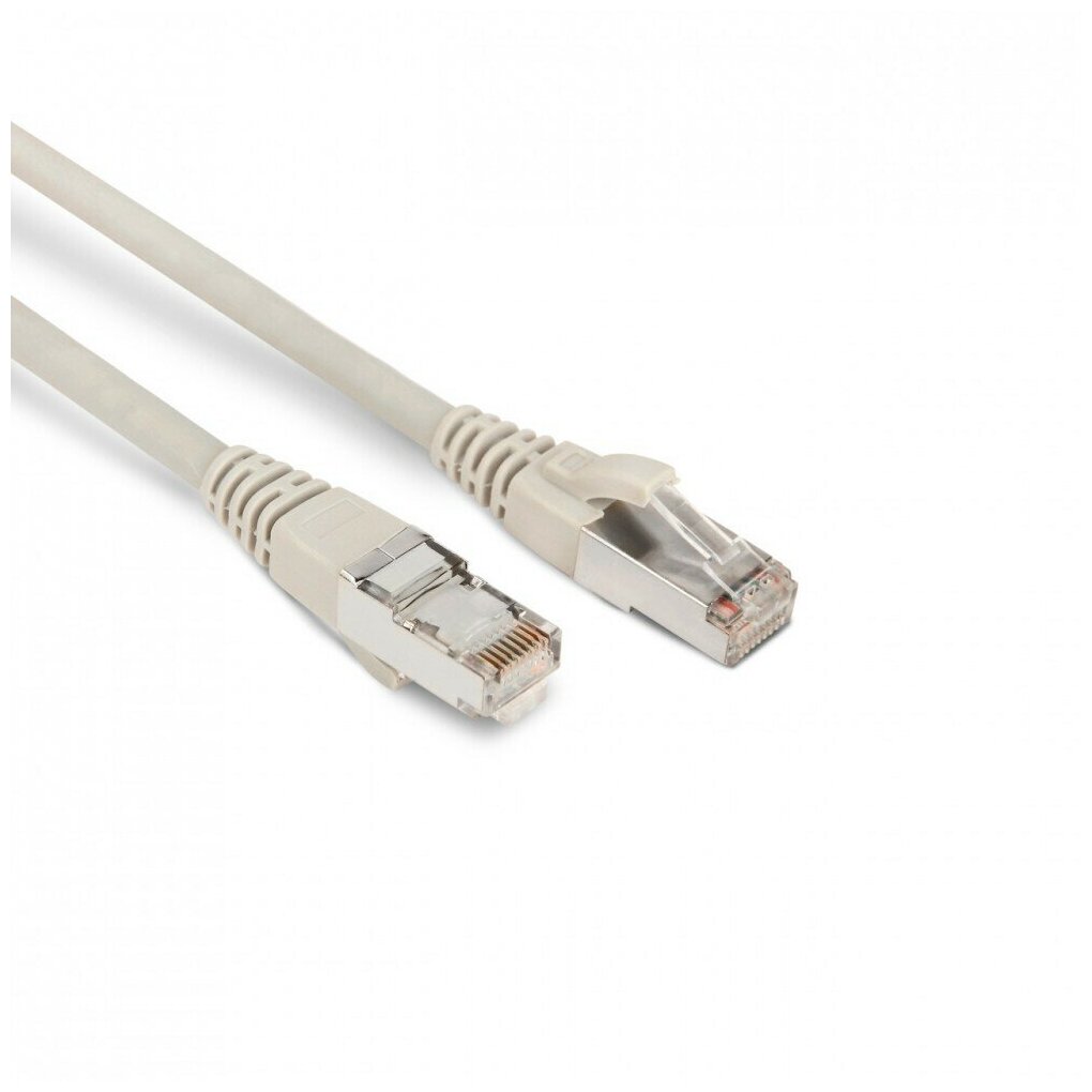 Патч-корд F/UTP Hyperline, кабель экранированный, сетевой Ethernet Lan для интернета, категория 6 витой, 100% Fluke LSZH, 0.5 м, серый