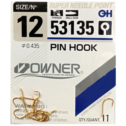 Крючки OWNER 53135 Pin Hook gold №10 10шт