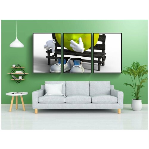 фото Набор модулных постеров для интерьера "смайлик, зло, нездоровый" 60x90 см. в тубусе, без рамки lotsprints