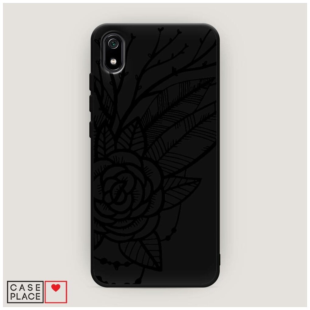 Матовый силиконовый чехол "Зентагл роза" на Xiaomi Redmi 7A / Сяоми Редми 7А