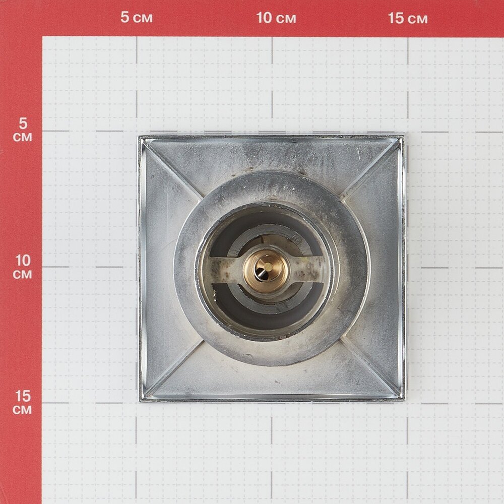 трап вертикальный ORE 100х100мм слив 50мм нажимной металл гидрозатвор - фото №5