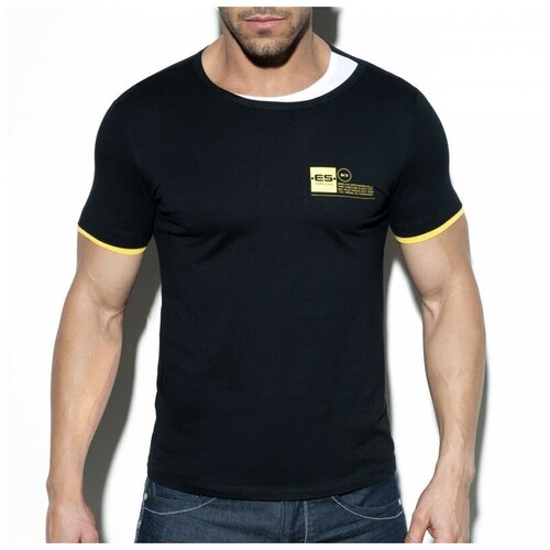 Футболка &quot;Double Neck T-Shirt - Black&quot; / ES Collection / Черный / Размер XL черного цвета
