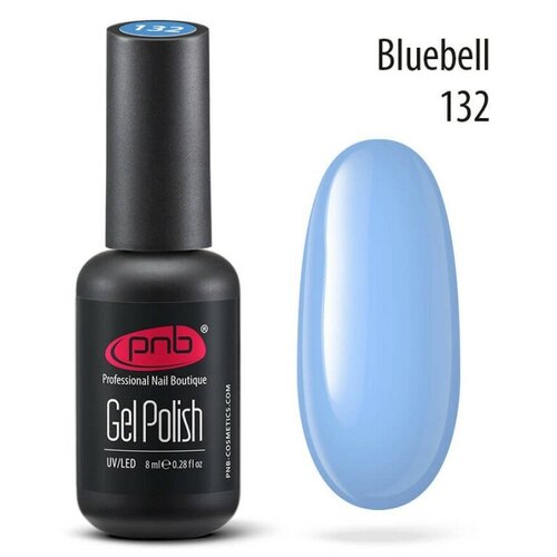 PNB Gel Polish гель-лак для покрытия маникюра ногтей глянцевый UV/LED 132 bluebell 8 мл