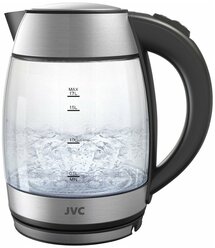 Чайник электрический JVC 1,7 л, стеклянный, с LED подсветкой, фильтр от накипи, 2200 Вт