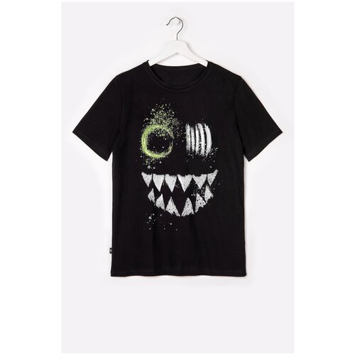 фото Hf3237 happyfox "зубастик" футболка мал. 146_зубастик,черный