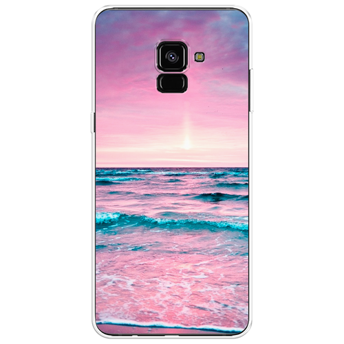 Силиконовый чехол на Samsung Galaxy A8 + / Самсунг Галакси А8 Плюс 2018 Розовое море