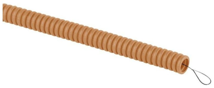 Труба гофрированная легкая ПВХ d16мм с протяжкой сосна (уп.25м) Эра Б0043211 ( 3 упак.)