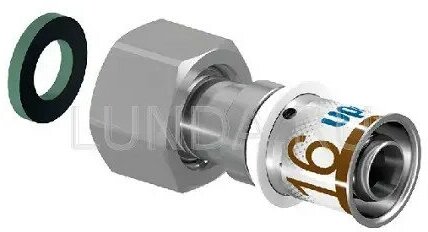 Соединение-пресс 20х1/2" НГ, S-PRESS PLUS, Uponor MLC 1070604