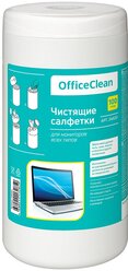 Салфетки чистящие влажные OfficeClean для мониторов всех типов, в тубе, 100 штук (248261)