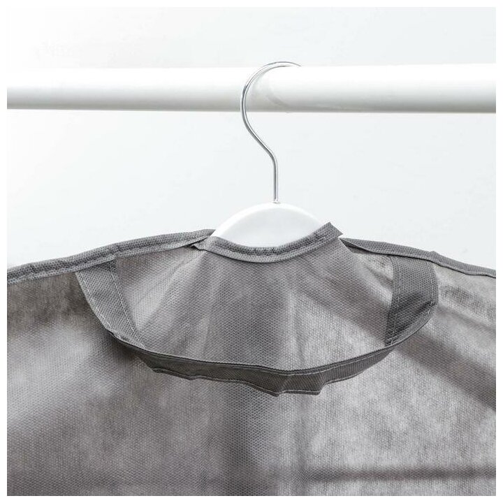 Чехол для одежды 60×100 см, спанбонд, цвет серый - фотография № 5
