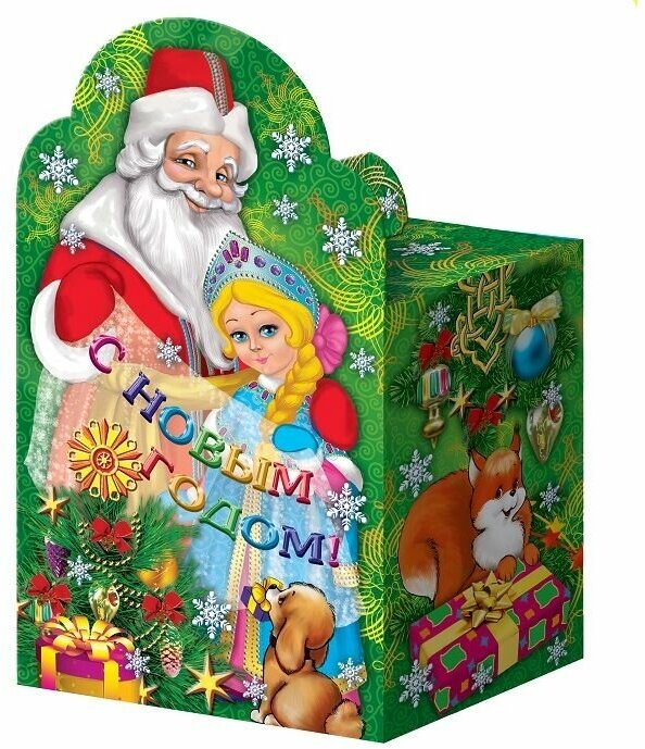 Коробки для новогодних подарков 900 г "Дед Мороз и Снегурочка" - набор 30 шт.