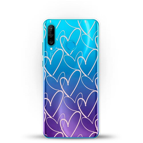 фото Силиконовый чехол сердца на huawei nova 4e andy & paul